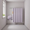 Purple Waffle texture shower curtain, waterproof and mold-proof bathroom partition curtain, home bathroom decoration details Picture